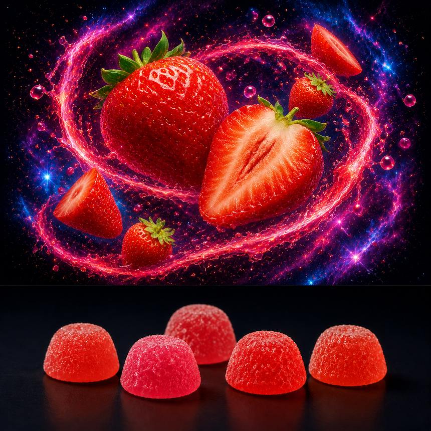 Strawberry Cosmic — strawberries and the gummies